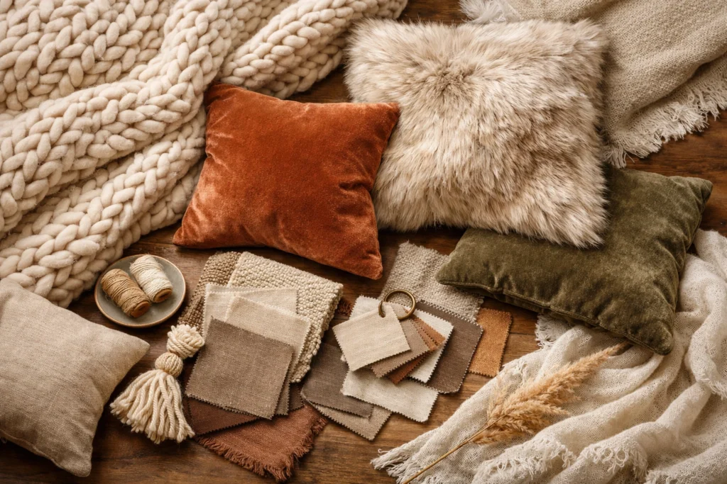 Comfort Elements: Cushions, Throws, and Textures 