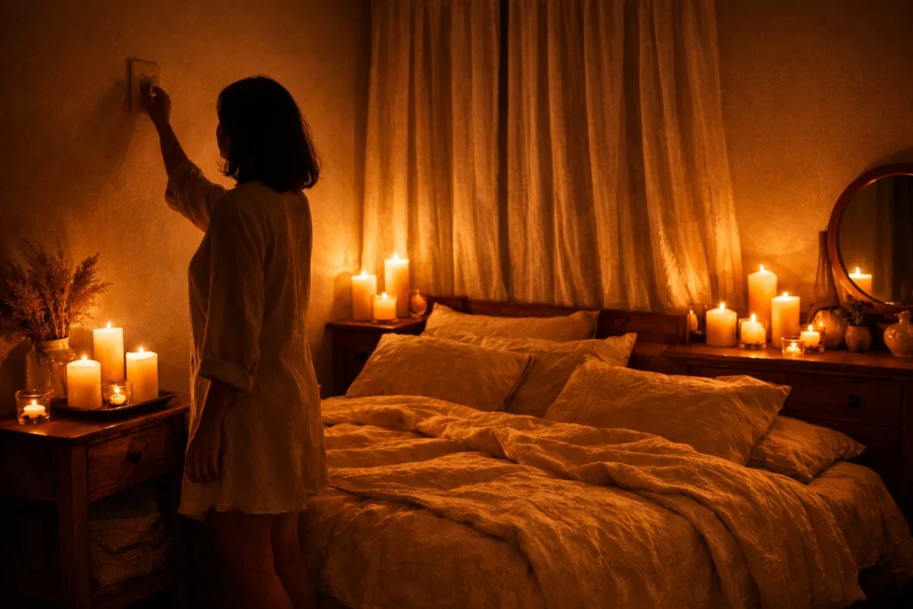 Dim the Lights and Light Candles for Peaceful Ambiance 