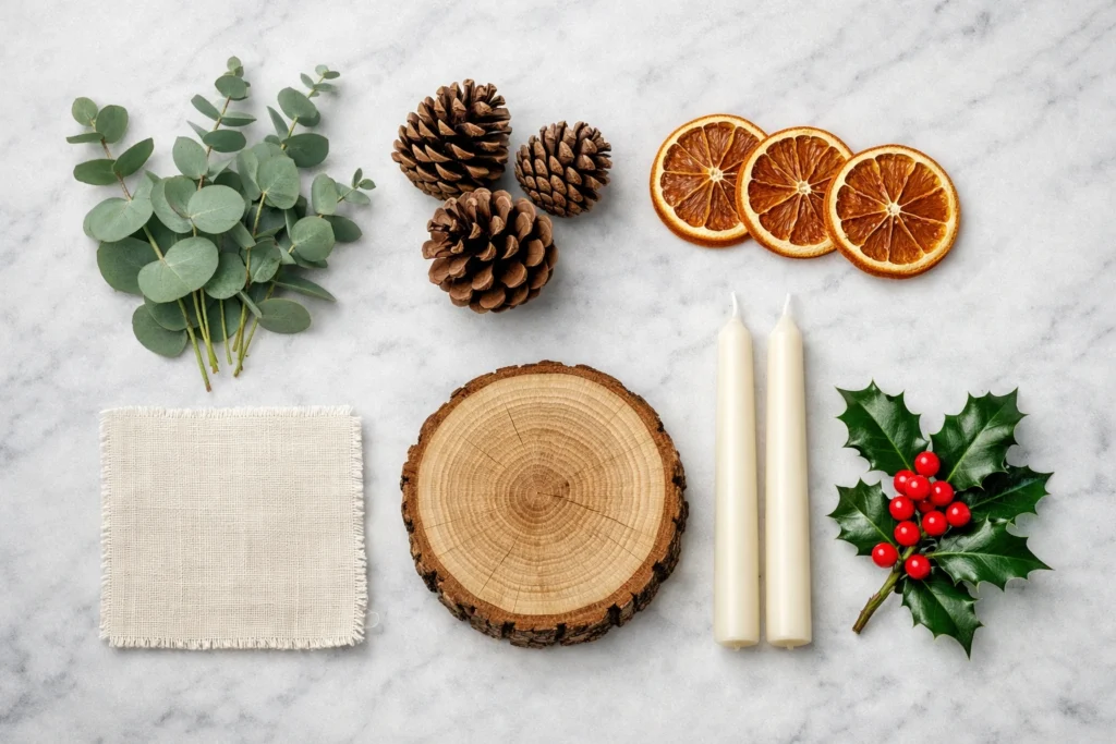 Essential Natural Elements for a Simple Christmas Table