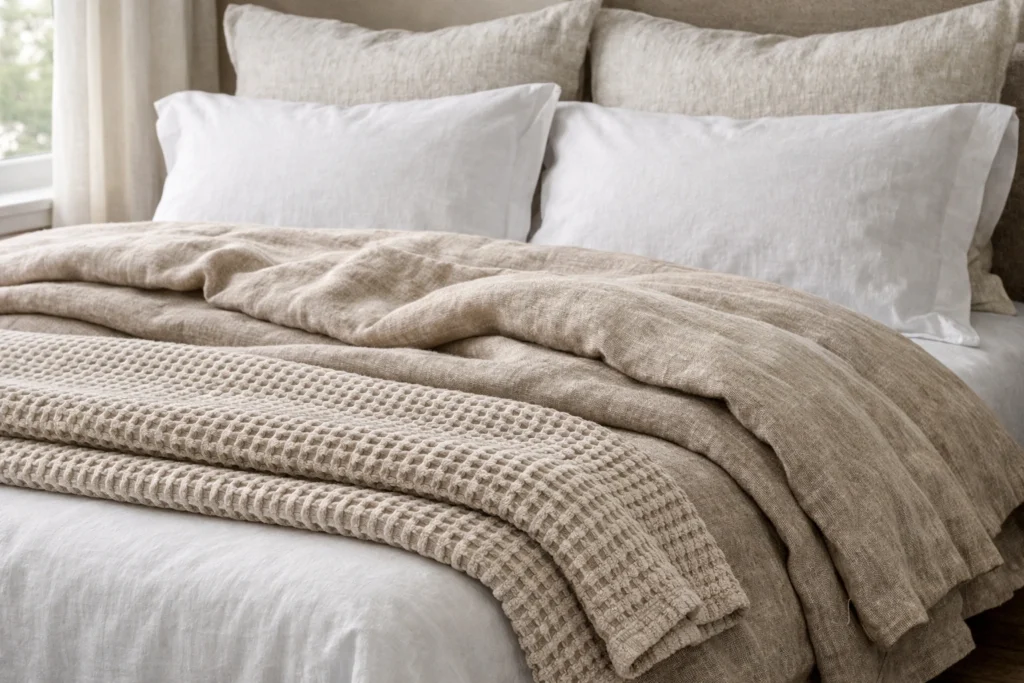Layer Your Bedding with Textures That Invite Rest