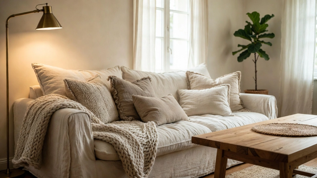 Neutral decor for small living rooms