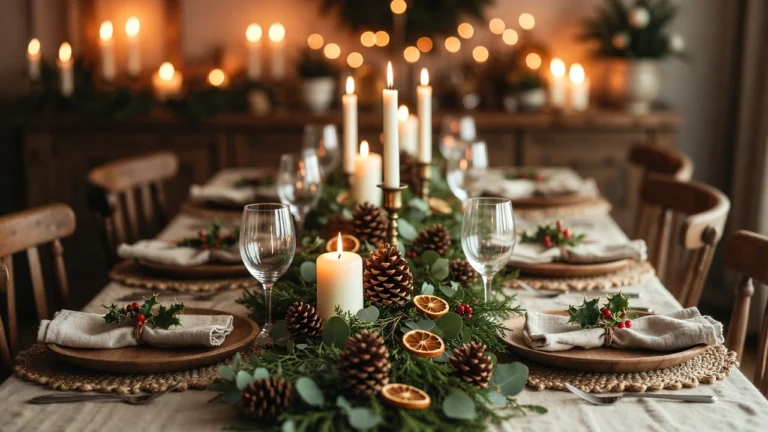 Natural Christmas Table Settings