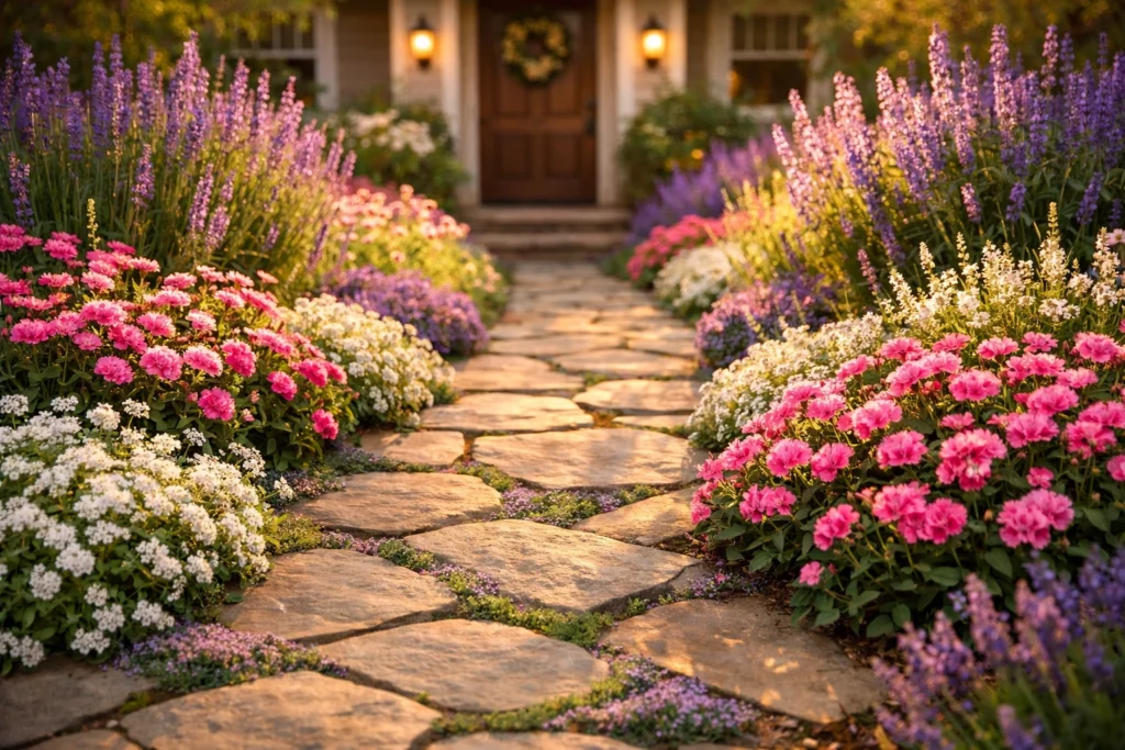 Front Yard Flower Garden Ideas With Pathways That Guide and Impress Every Guest