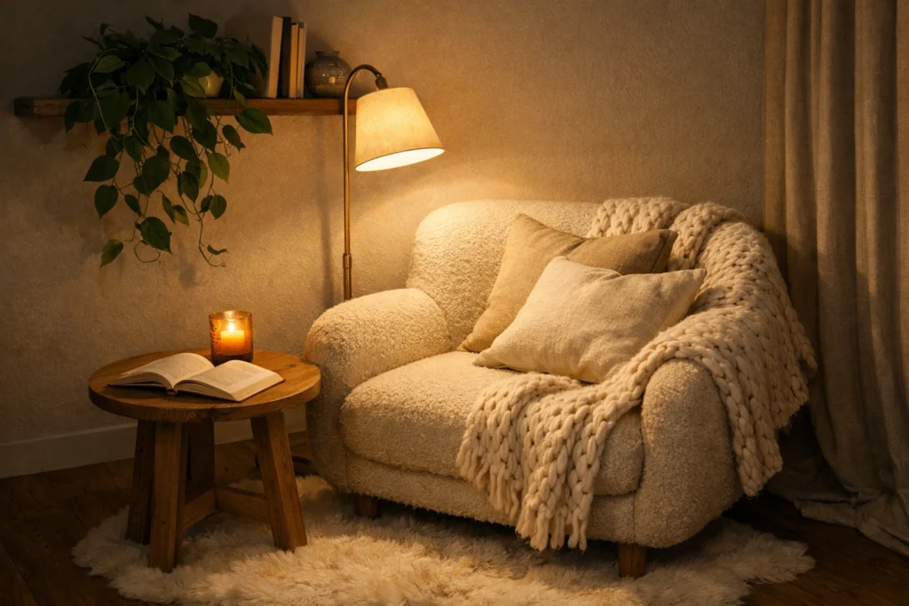 8. Create a Cozy Rest Corner That Your Nervous System Loves