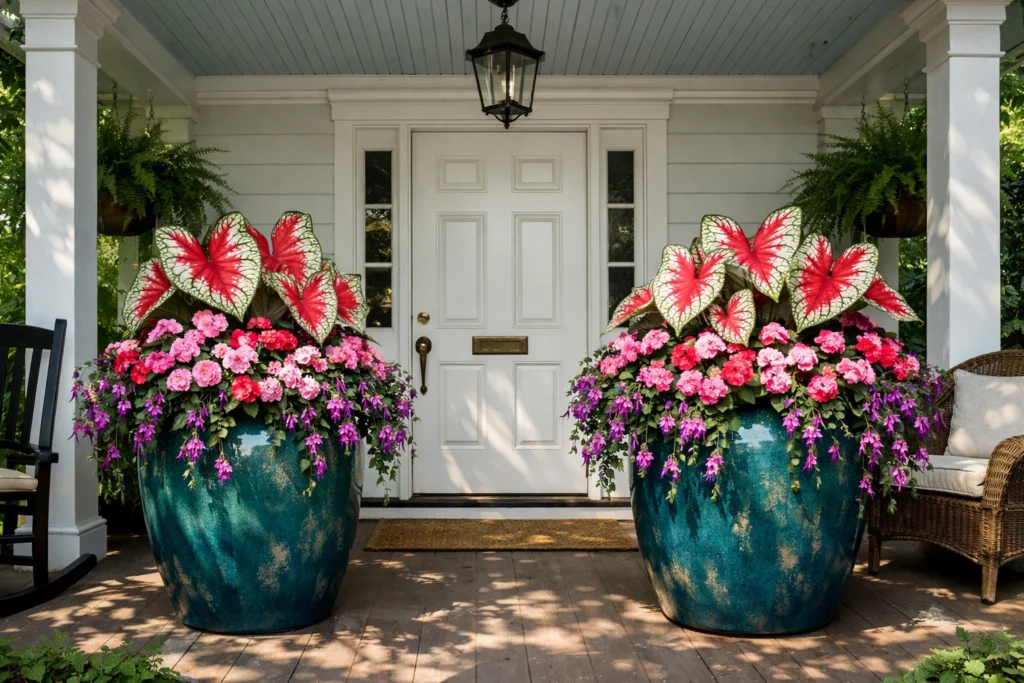 Beautiful Front Porch Flower Combinations for Shady Porches