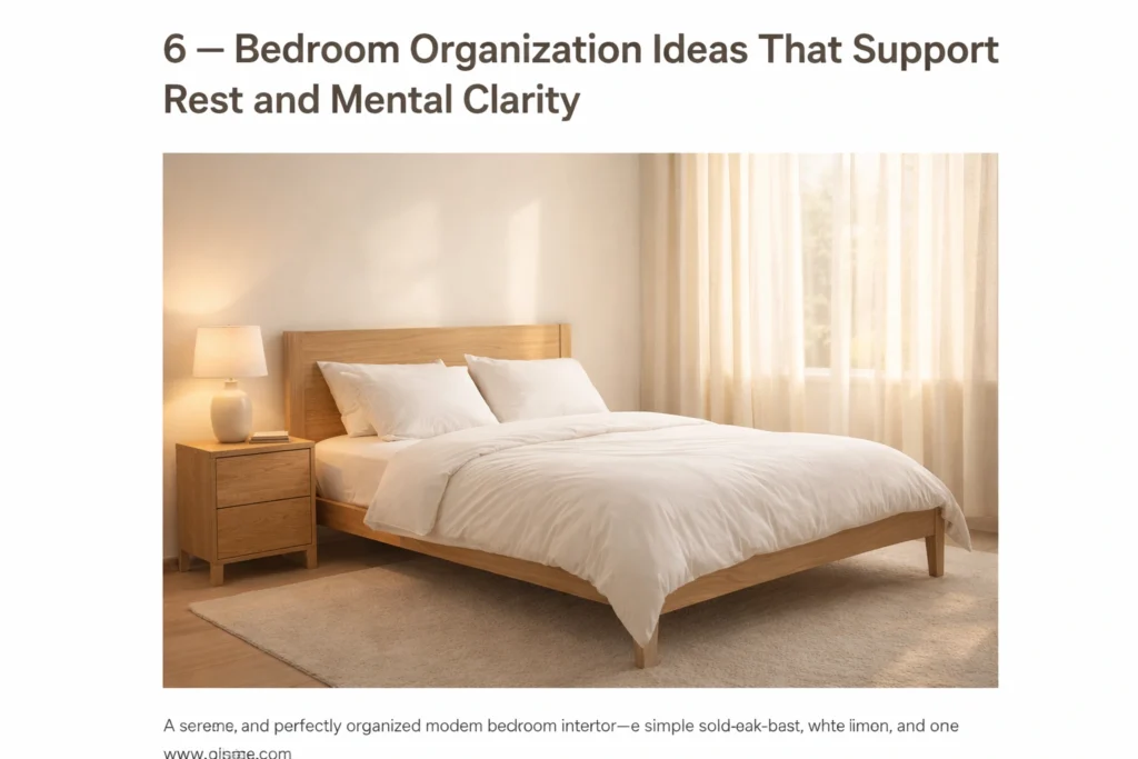 Bedroom Organization Ideas That Support Rest and Mental Clarity
