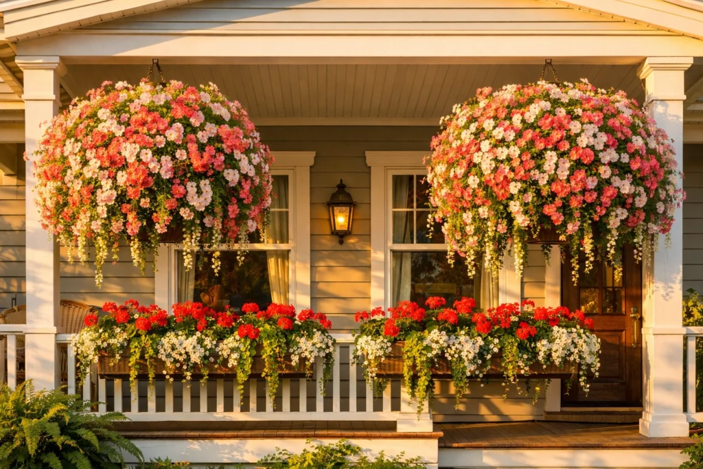 Best Flowers for Front Porch Hanging Baskets and Window Boxes