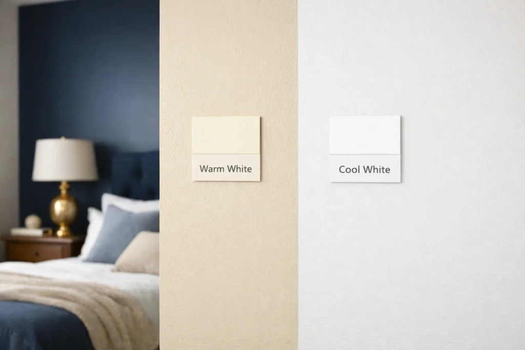 Best White Paint Colors to Pair With Blue in a Bedroom