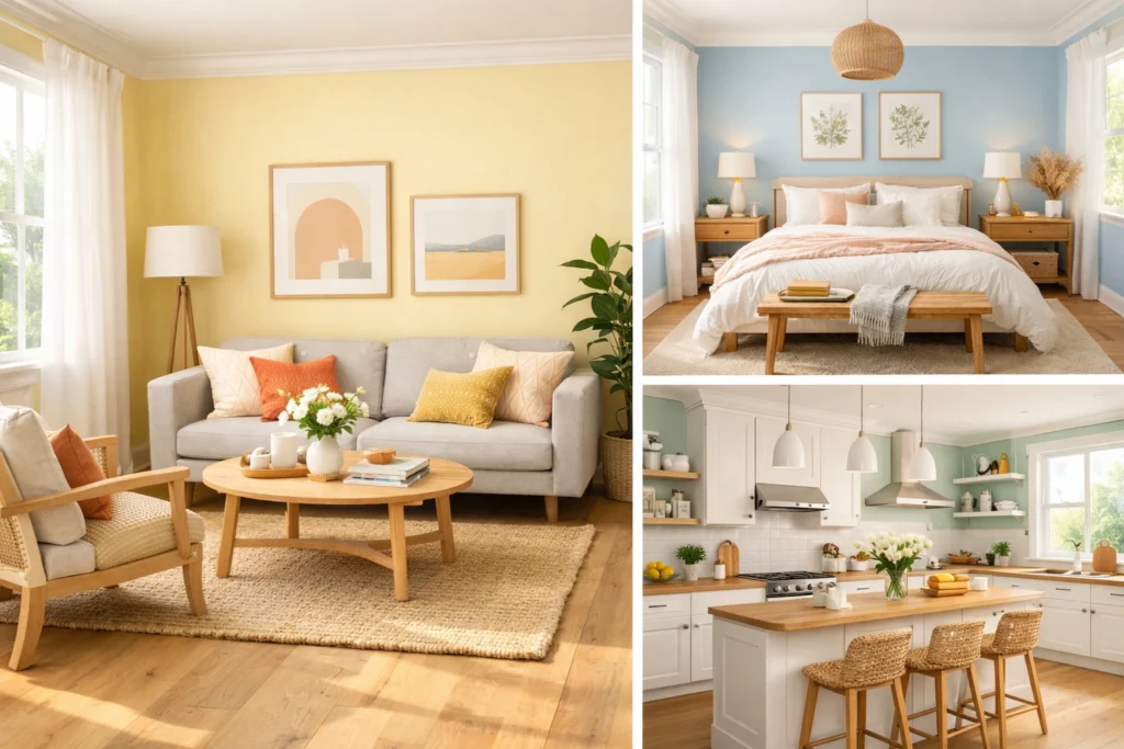 Bright Room Paint Ideas for Living Room Bedroom and Kitchen