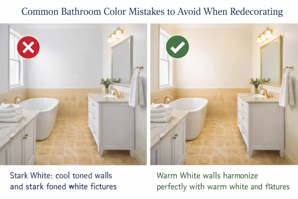 Common Bathroom Color Mistakes to Avoid When Redecorating