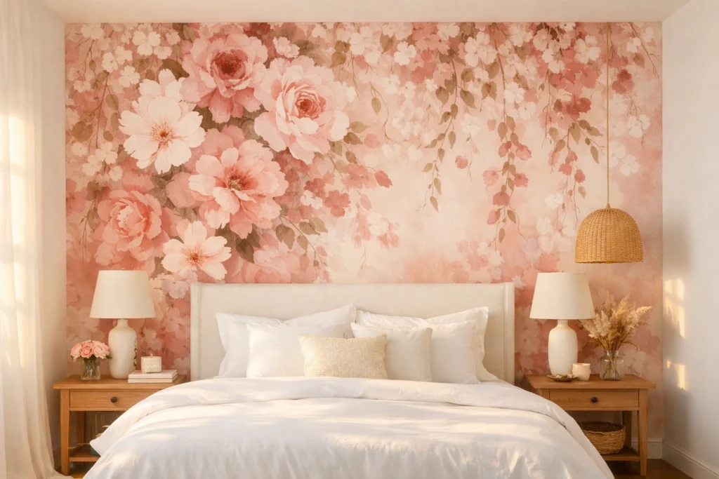 Create a Stunning Pink White Bedroom Accent Wall