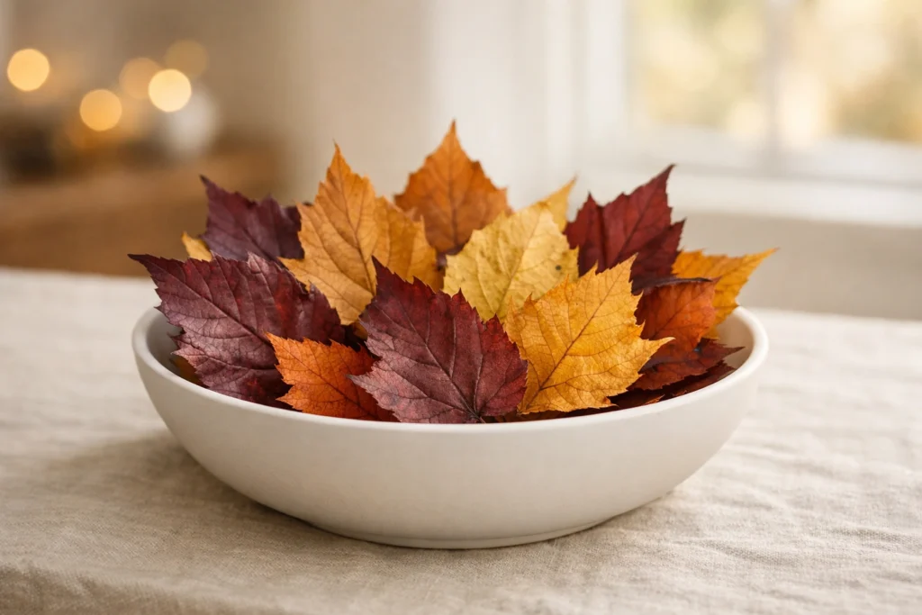 Dried Leaves as Simple Fall Decor
