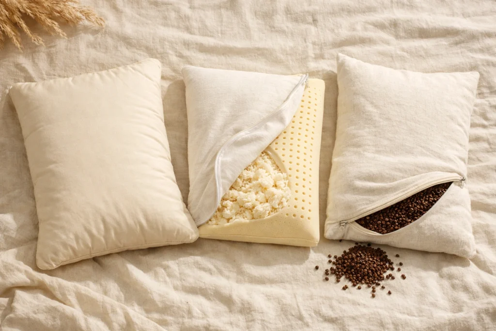 Essential 3 — Natural Wool or Latex Pillow for Proper Neck Alignment