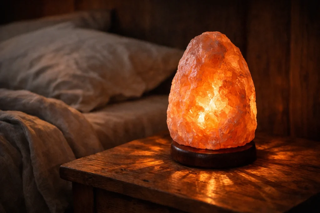 Essential 6 — A Himalayan Salt Lamp for Warm Calming Bedroom Light