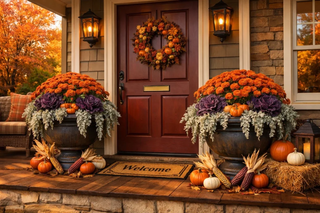 Fall Front Porch Flower Combinations for Warm Seasonal Color
