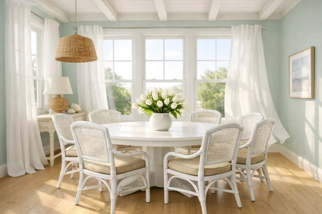 Fresh and Airy Dining Room Colors for a Light Filled Space