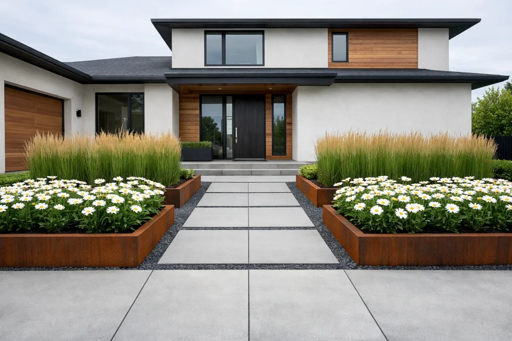 Modern Minimalist Flower Garden Designs That Elevate Any Front Yard Instantly