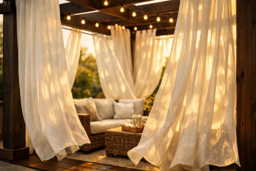 Hang Outdoor Curtains for Instant Patio and Deck Privacy