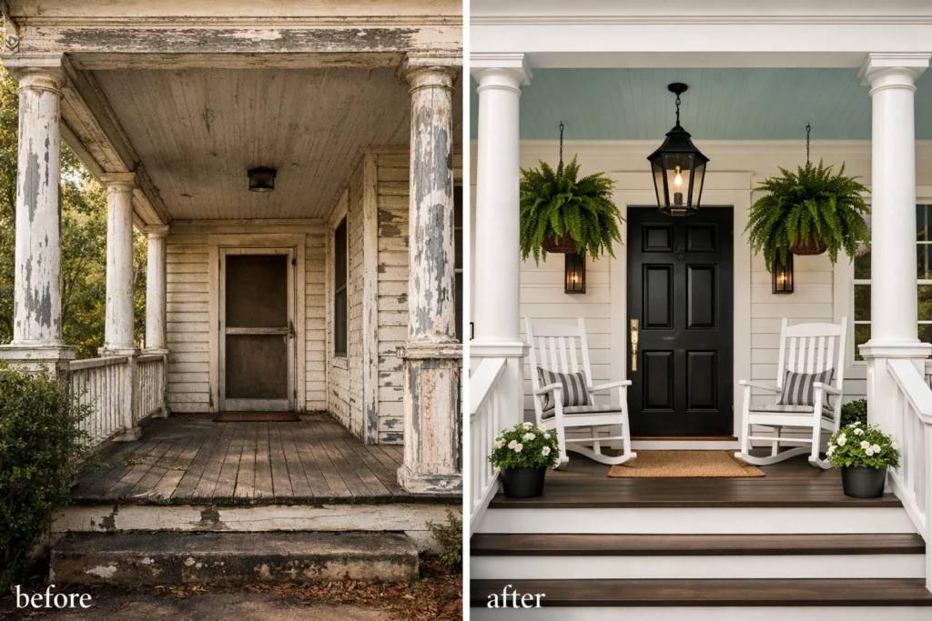 How To Add Curb Appeal With a Classic Southern Front Porch Makeover