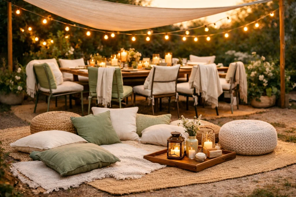 How To Create a Cozy and Comfortable Outdoor Party Seating Area