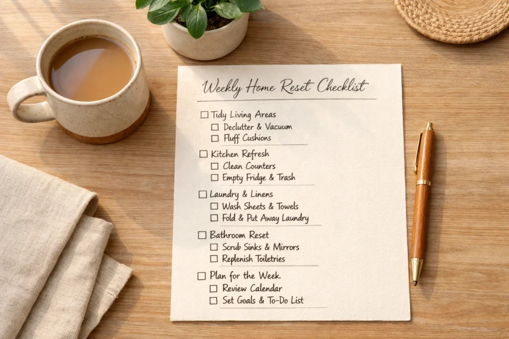 How To Create a Weekly Home Reset Checklist That Works for You