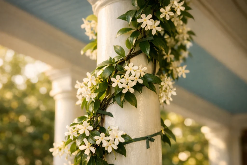 How To Use Climbing Plants and Greenery on a Southern Front Porch