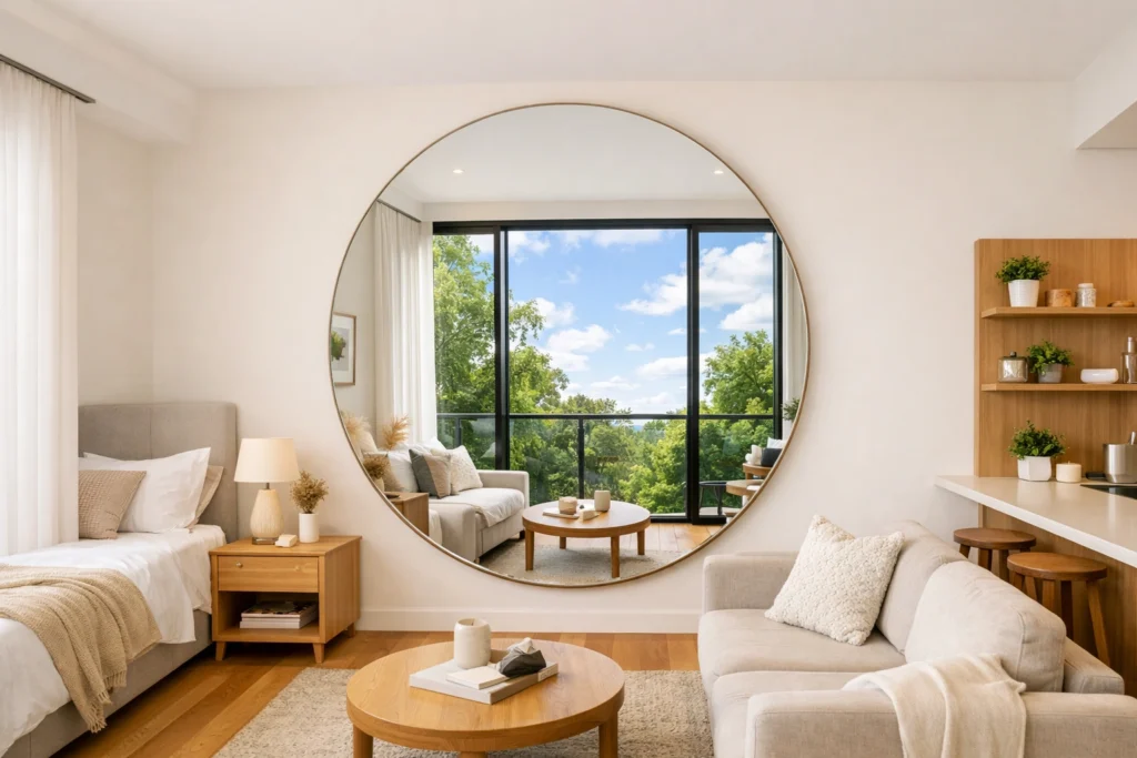 How To Use Mirrors To Instantly Expand Your Studio Apartment