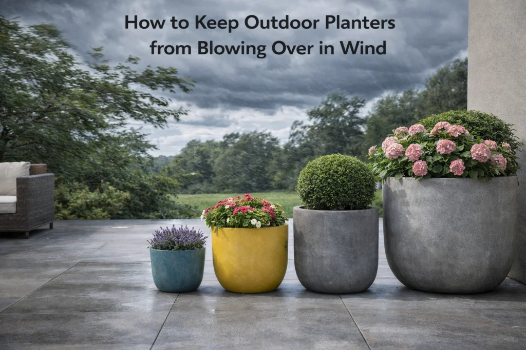 How to Keep Outdoor Planters from Blowing Over in Wind