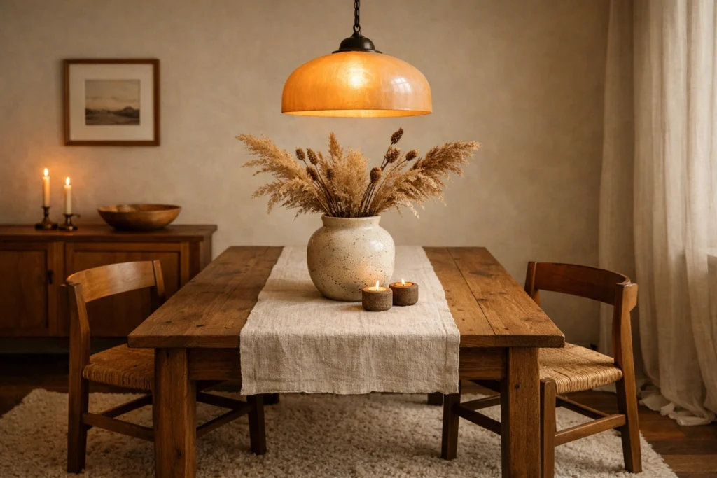 Key Elements of a Slow Dining Room That Feels Warm and Inviting