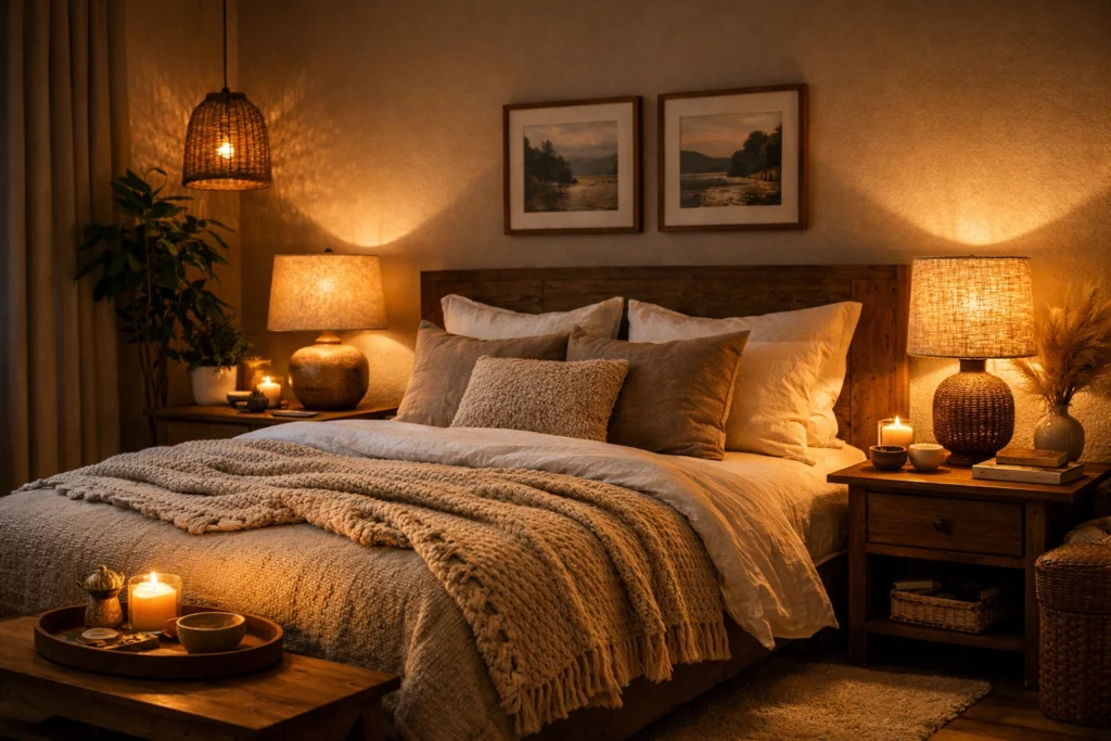 Lighting and Decor Ideas That Enhance Relaxing Bedroom Colors