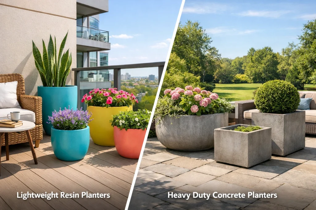 Lightweight vs Heavy Duty Outdoor Planters — Which One Should You Choose