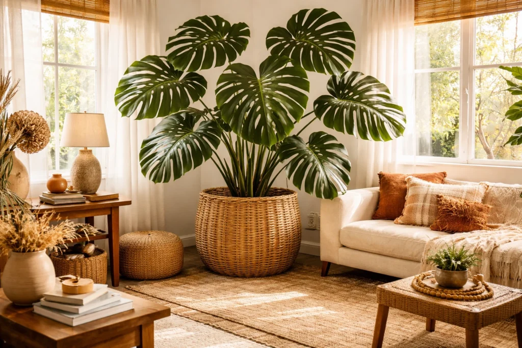 Monstera — The Tropical Statement Plant for Earthy Interiors