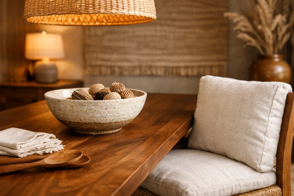 Natural Materials That Make a Slow Dining Room Feel Grounded