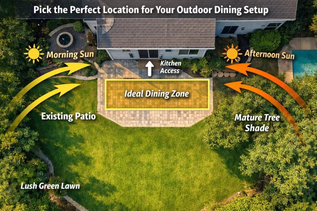Pick the Perfect Location for Your Outdoor Dining Setup