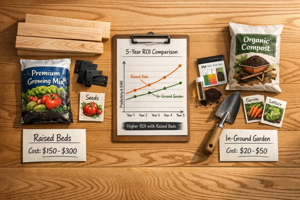 Raised Beds vs In-Ground Gardens: The True Cost Comparison