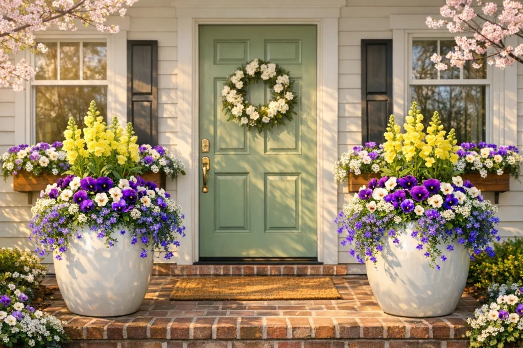 Spring Front Porch Flower Combinations That Burst With Color