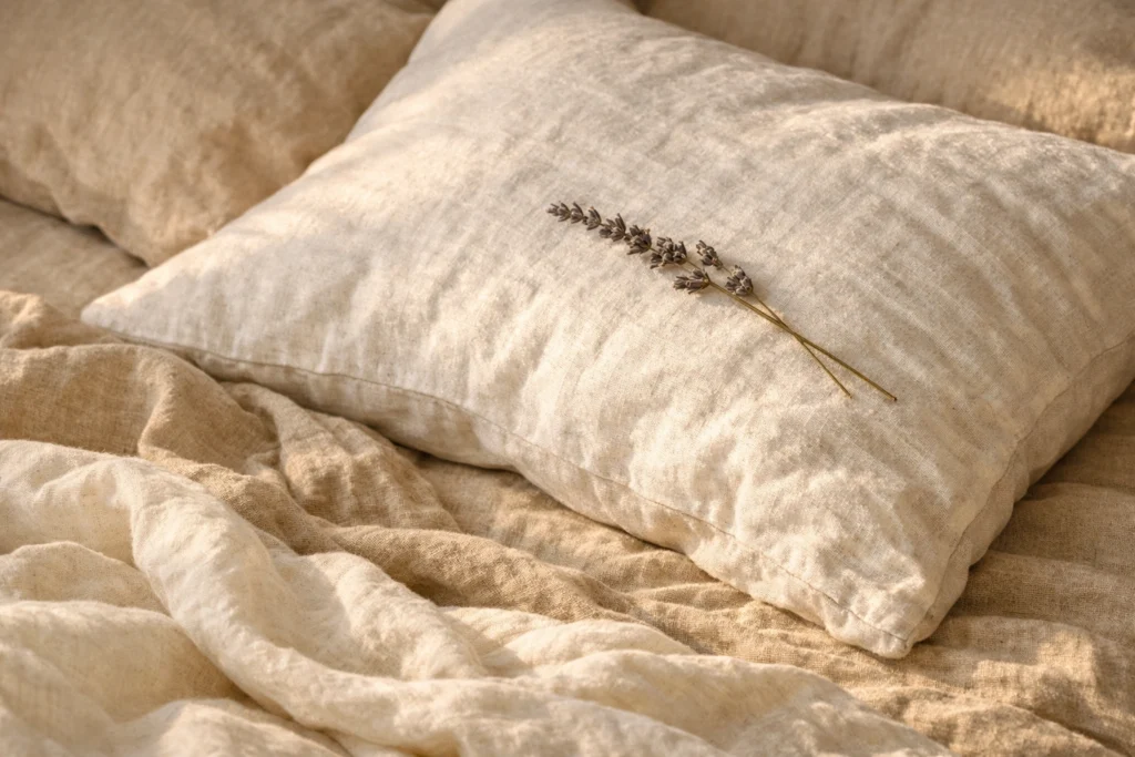 Swap 8 — Trade Synthetic Bedding for Natural Linen and Cotton Layers