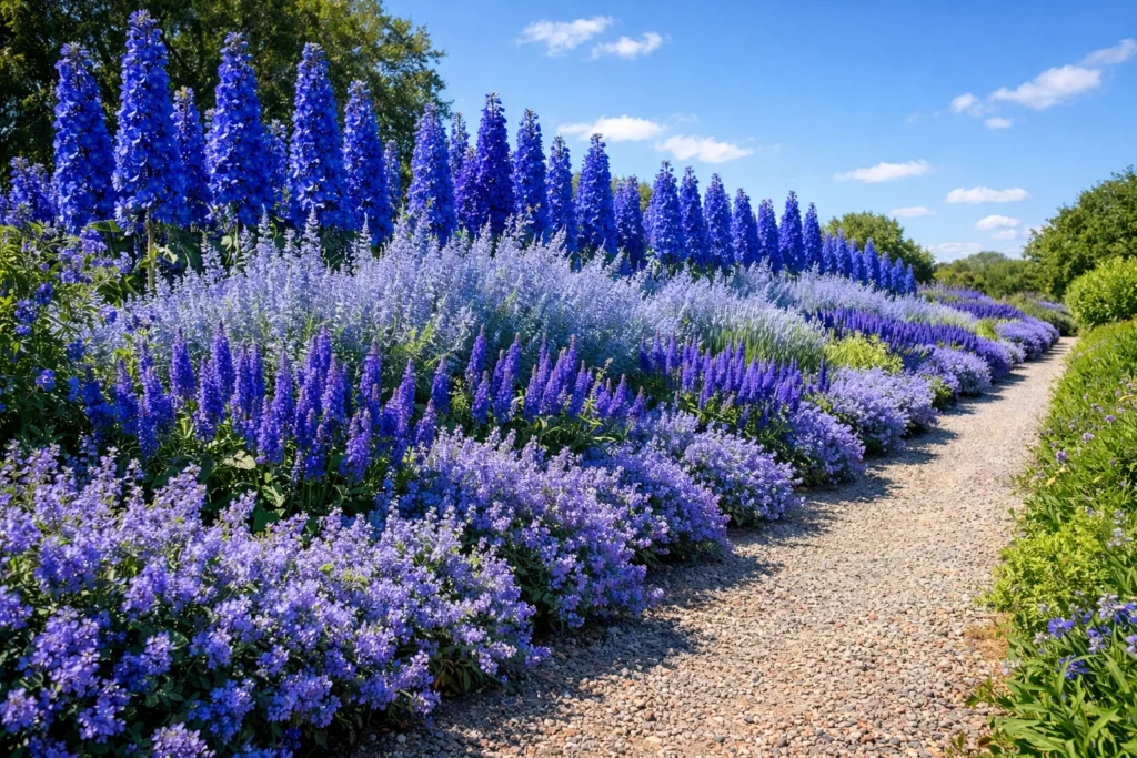Top Blue Flowers for Full Sun Garden Beds and Borders