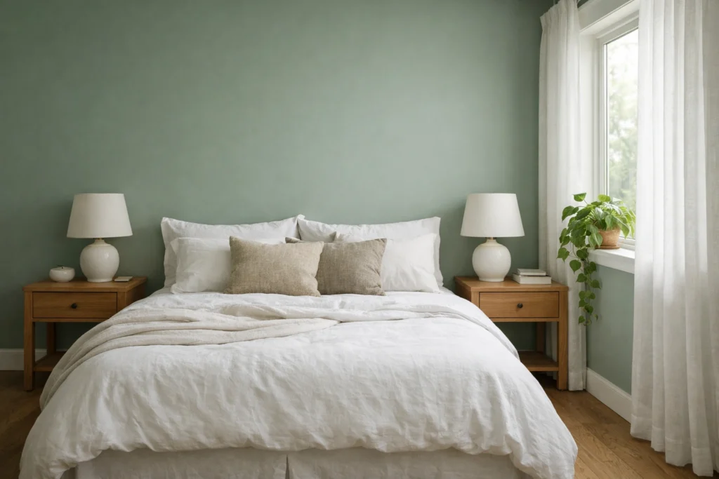 Trend 1 — Sage Green Bedroom Walls for a Calming Natural Retreat
