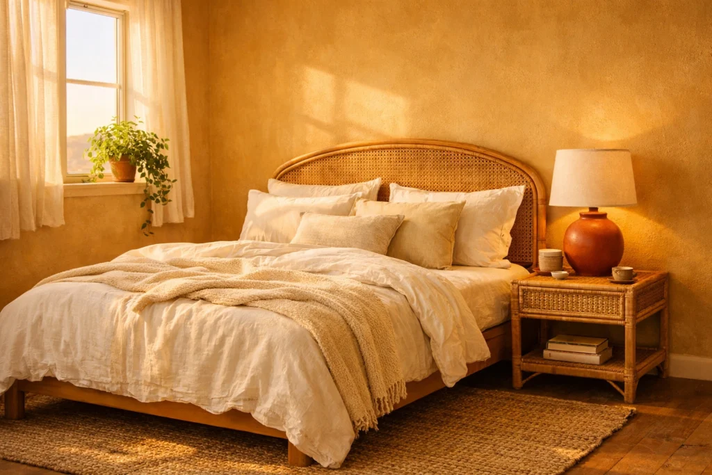 Trend 10 — Warm Sand Bedroom Color for an Earthy Desert Retreat