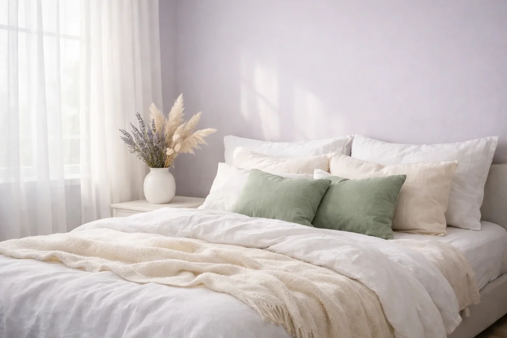 Trend 11 — Soft Lilac Bedroom Walls for a Dreamy Gentle Atmosphere