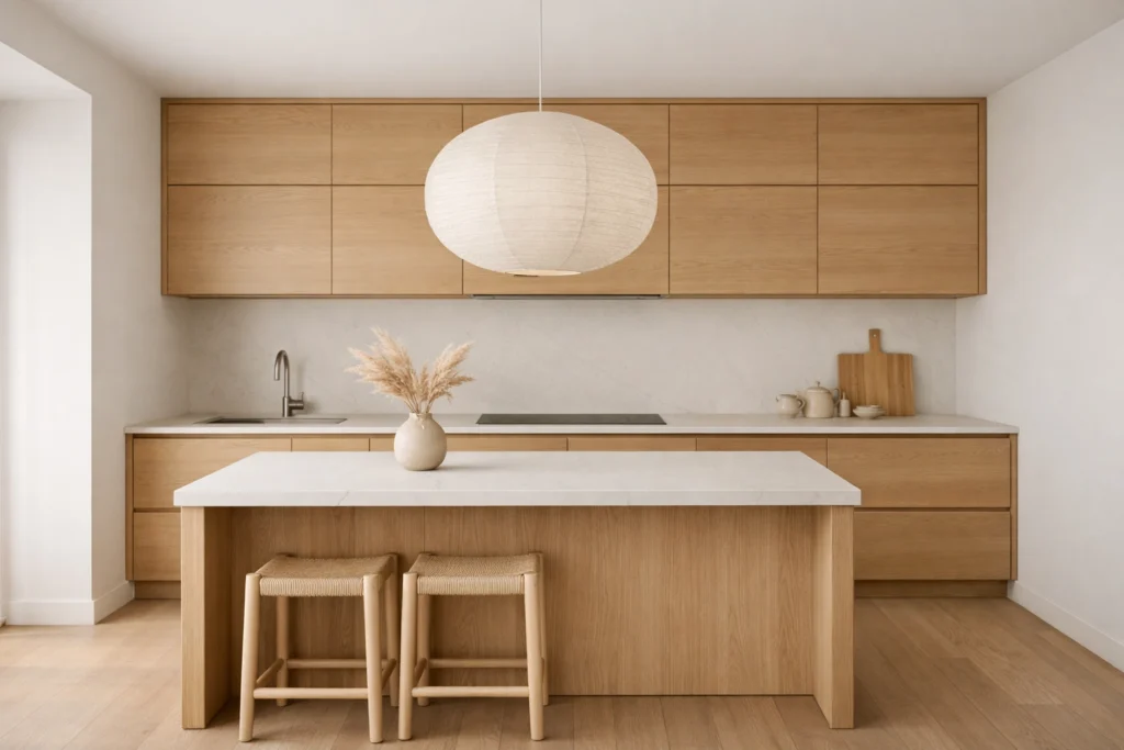 Trend 2 — Japandi Kitchen Style Takes Over American Home Design