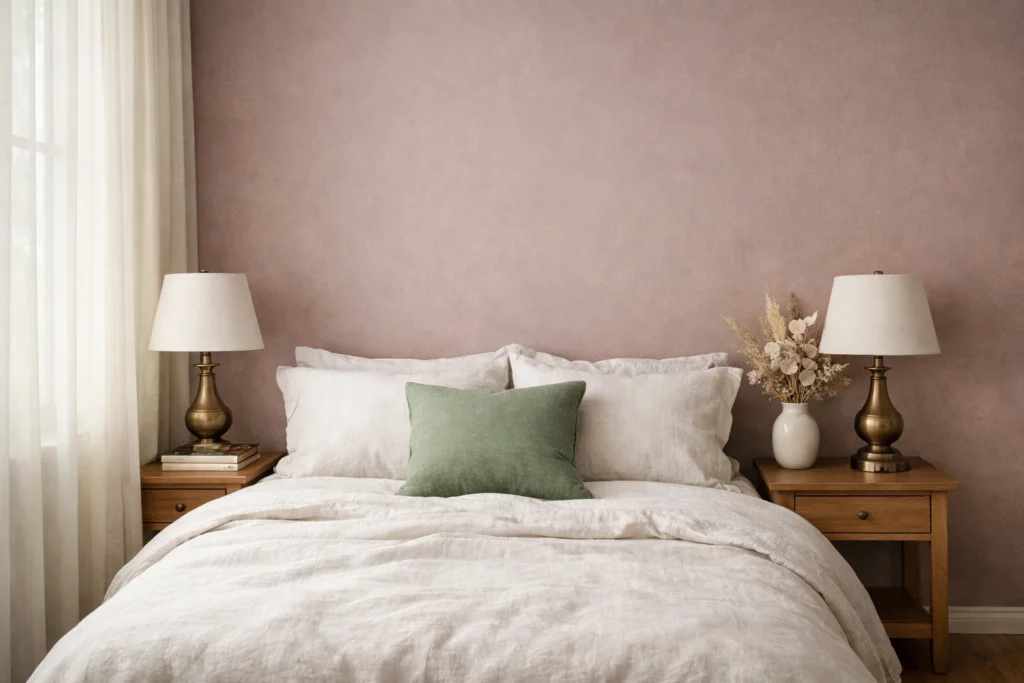 Trend 4 — Dusty Rose Bedroom Palette for Soft Romantic Warmth
