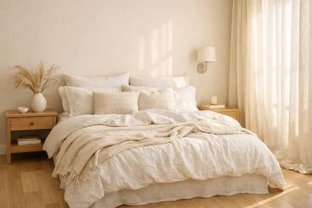 Trend 7 — Creamy Off White Bedroom Color for Timeless Elegant Warmth
