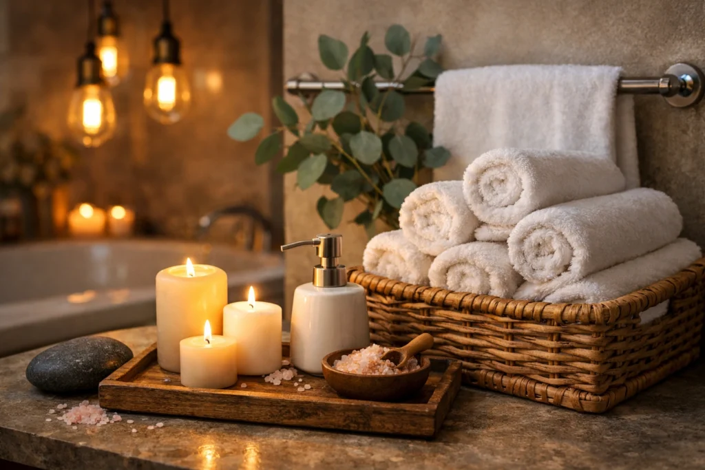 Turn Your Bathroom Into a Relaxing Holiday Spa Space