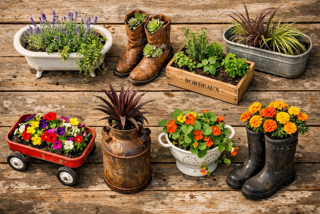Unique and Creative Container Garden Ideas Using Unusual Planters