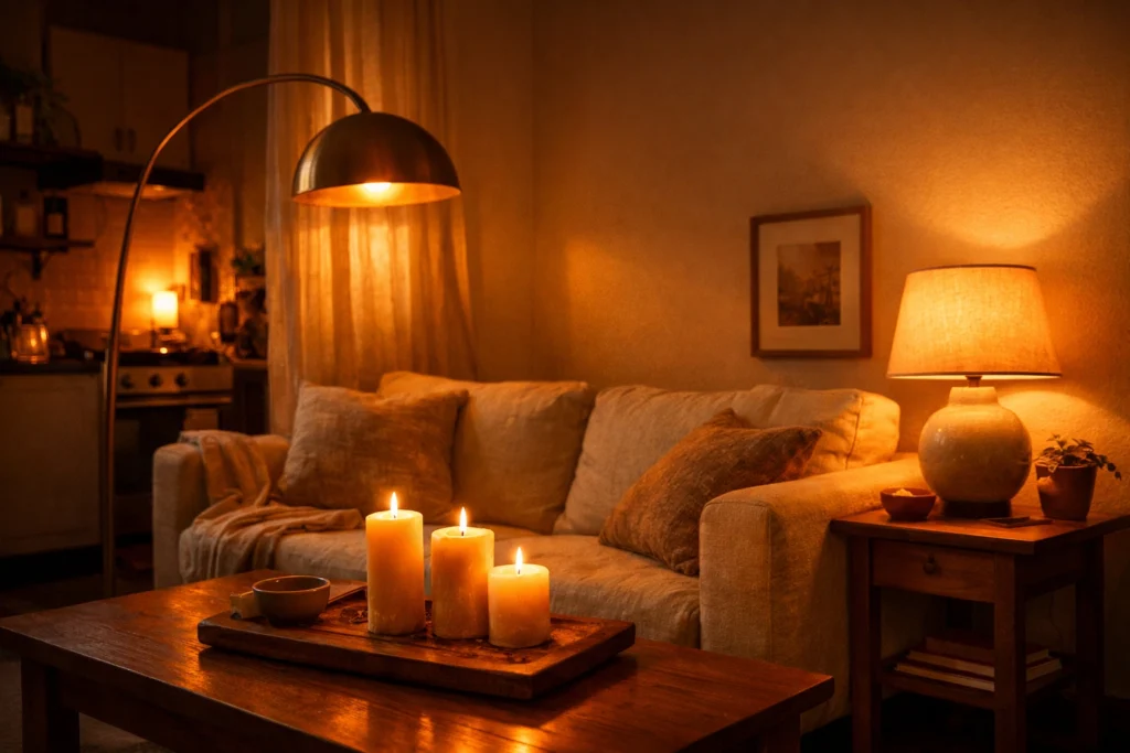 Use Warm Layered Lighting To Shift Your Apartment From Stress to Calm