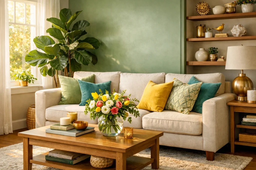Where to Use Feng Shui Spring Colors in Your Living Room