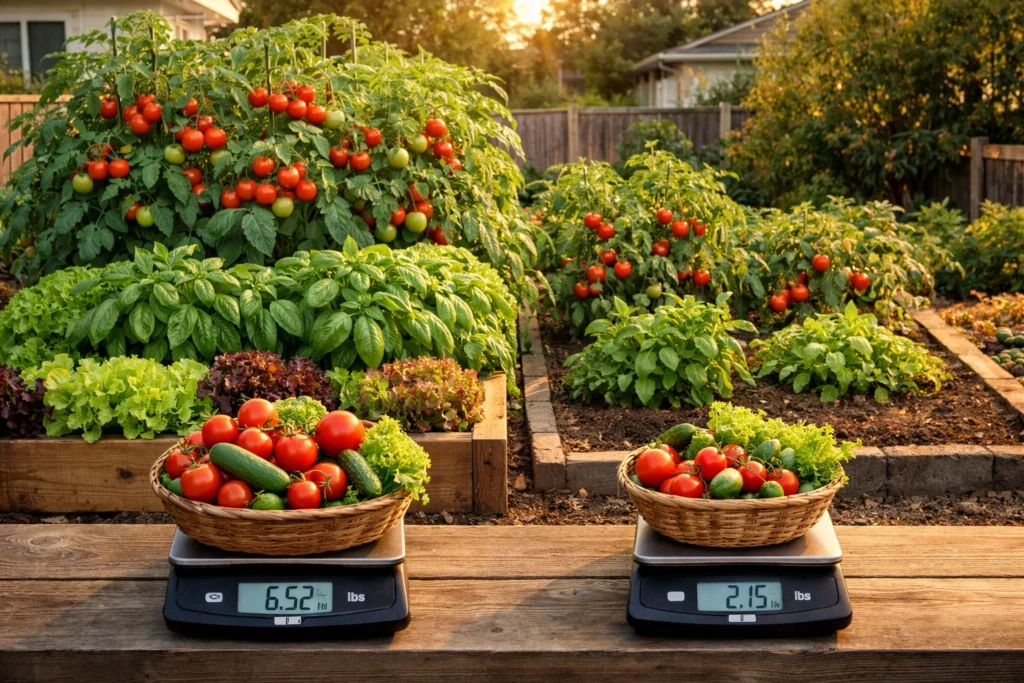 Which Option Produces More Vegetables in a Small Front Yard