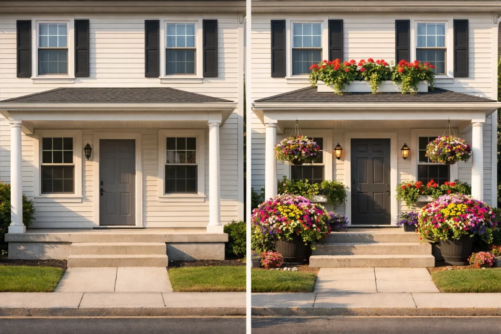 Why Front Porch Flower Combinations Matter for Curb Appeal